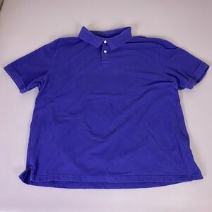 Harbor Bay  Polo Shirt Men's 2XL Purple Short Sleeve Pique Cotton Solid Casual